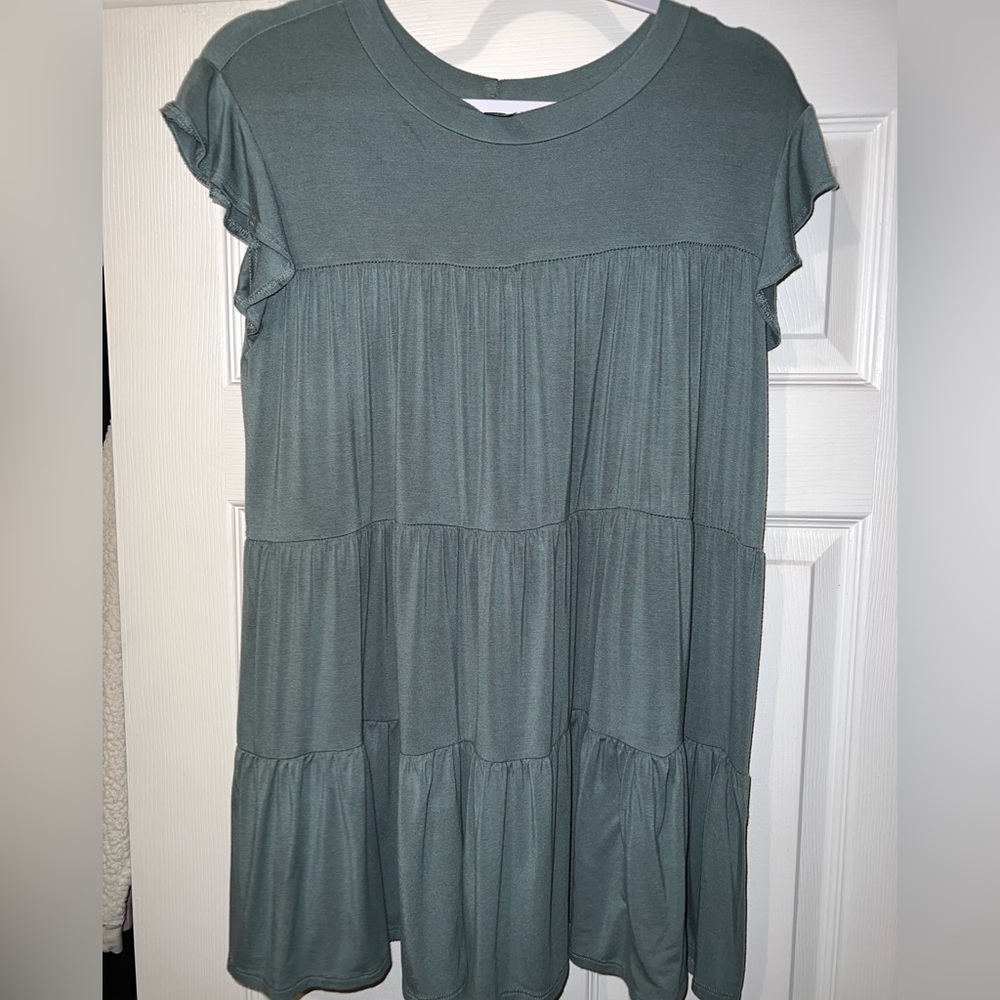 Teal Ruffle Dress
